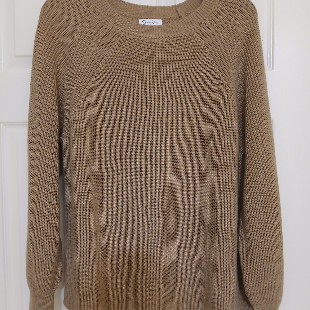 Jessica Simpson Tan Crew Neck Sweater